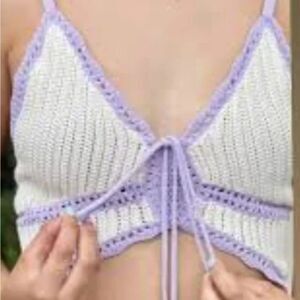Victoria's Secret Purple and White Crochet Bralette